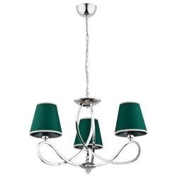 Nowoczesna lampa sufitowa WILLMA III chrom/zielony śr. 55cm