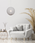 Lampa wisząca biała kula ze sznura na lince 60W Caruba Candellux 31-26913