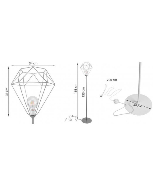 Nowoczesna Metalowa Lampa Podłogowa Loft
