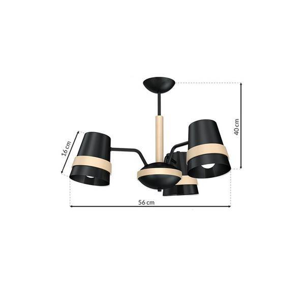 Żyrandol VENEZIA BLACK 3xE27 MLP5458