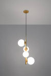 Lampa wisząca mosiądz biała 4xG9 Cordel 34-01559 