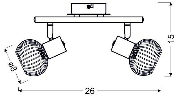 Lampa ścienna 2xE14 26cm Oslo 92-61805 Listwa Biały/Złoty