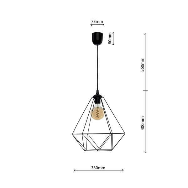 Lampa wisząca BASKET BLACK 1xE27