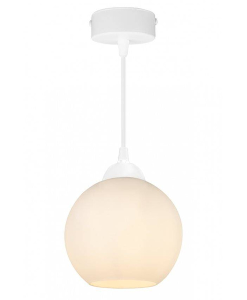 Nowoczesna lampa wisząca kulisty mleczny klosz