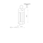 Lampa przenośna NALA LED 4W 2700K 170lm wys.30cm szer.12cm IP54 ściemniacz włącznik | Biały 11537