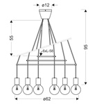 Lampa wisząca biała matowa 6xE27 dwuobwodowa Alto Candellux 36-70920
