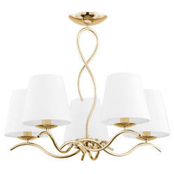 Lampa sufitowa do salonu LISA 5x E14 wys. 50cm | złoty