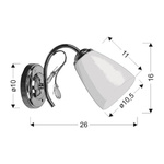 Kinkiet chromowy ścienny klosz biały 40W E14 Ursella Candellux 21-76991