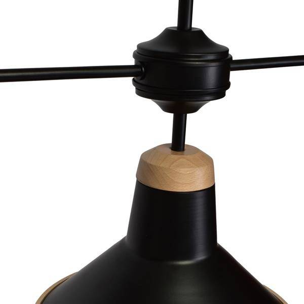 Lampa sufitowa SALMA BLACK / WOOD 3xE27 60W