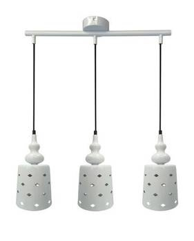Lampa wisząca 3xE27 51cm biała stal HAMP 33-51943