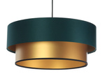 Lampa wisząca w kolorze butelkowej zieleni i złota podwójna 50 cm 