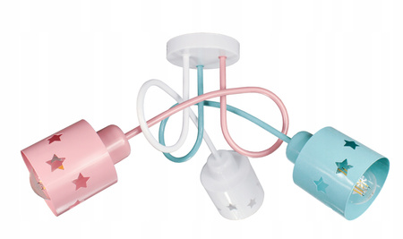 Lampa sufitowa do pokoju dziecka pastelowa Zakręcone Gwiazdki 3xE27 Led