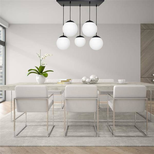 Nowoczesna lampa wisząca prostokąt LIMA BLACK 5xE14 MLP6525