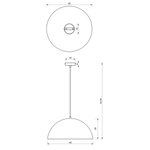Lampa wisząca BETA, MLP8955, 45 cm, czarny/biały, 1x60W E27