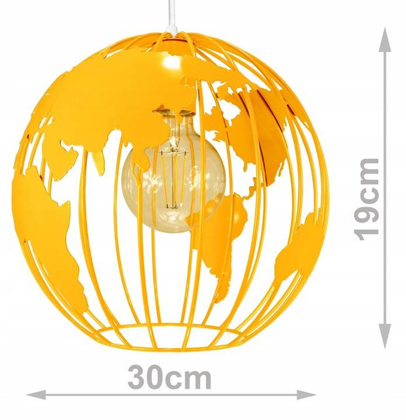 Lampa sufitowa do pokoju dziecięcego żółta Globus 3 punktowa 