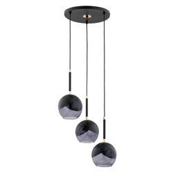 Lampa wisząca MILTONA śr. 38cm 3xE27 | czarny/złoty