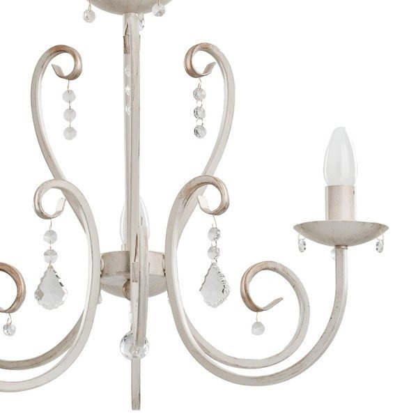 Żyrandol klasyczny świecznikowy WHITE śr. 52cm biały antyczny
