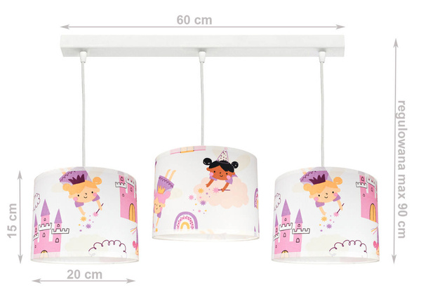 Lampa wisząca do pokoju dziewczynki Wróżki 3
