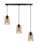 Lampa wisząca czarna/bursztynowa listwa 3xE27 Felis 33-00187