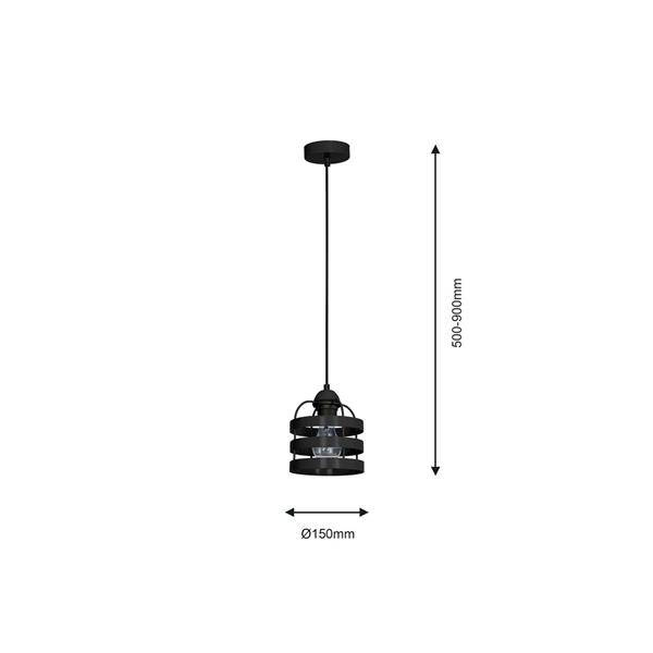 Lampa wisząca LARS BLACK 1xE27 MLP798