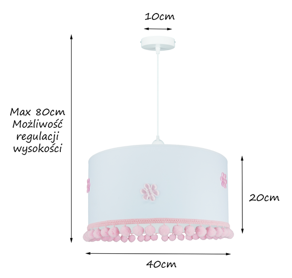 Lampa wisząca do pokoju dziewczynki i chłopca turkusowa Pompony 