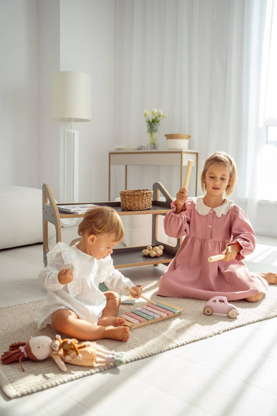 Regał do pokoju dziecięcego drewniany montessori MINI szary