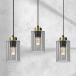Lampa wisząca CHIC, MLP8384, czarny/złoty/dymiony, 3x60W E27