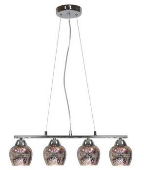 Lampa wisząca regulowana chrom 3D szklany klosz Sirius Candellux 34-59628