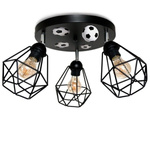  Lampa sufitowa do pokoju dziecka niebieska 3-punktowa z motywem piłkarskim Mundial 3xE27 Led 
