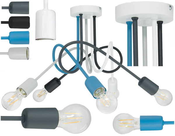 Lampa sufitowa do pokoju dziecka kolorowa w stylu loft Mondo 1001/5MX5
