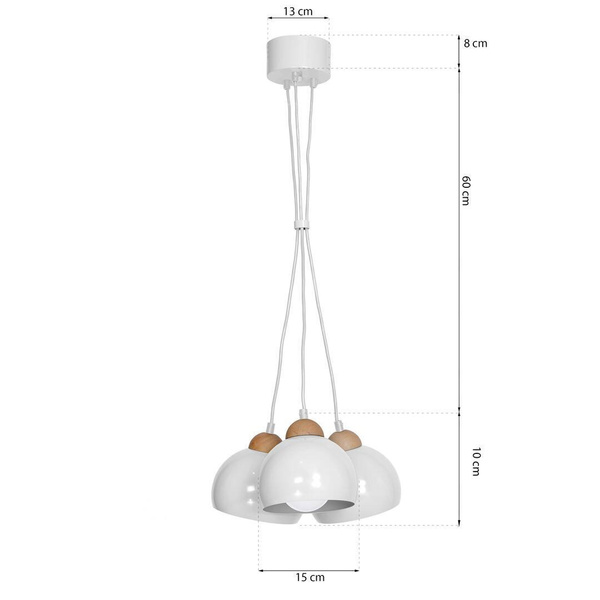 Lampa wisząca nowoczesna zwis kula DAMA III biały śr. 30cm