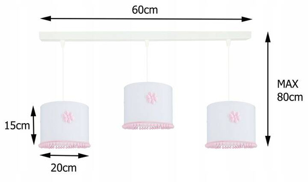Lampa sufitowa do pokoju dziecięcego turkusowa 3-punktowa Pompony 3xE27 Led 