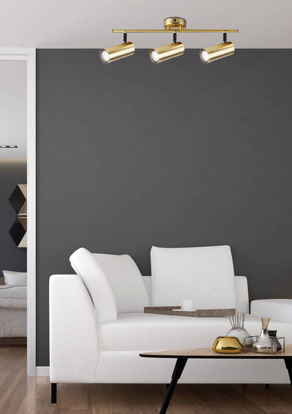 Lampa mosiądz ścienna/sufitowa listwa 3xGU10 Colly 93-01733