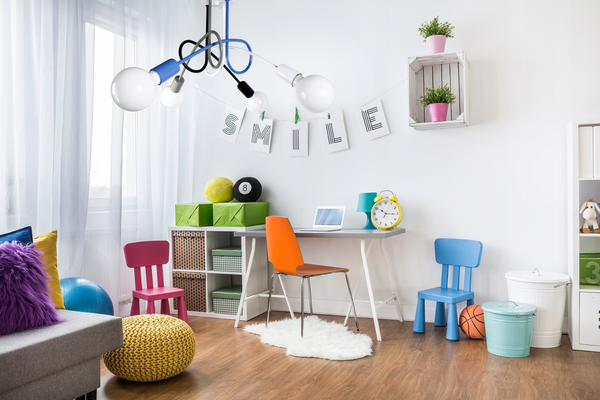 Lampa sufitowa do pokoju dziecka  kolorowa Tęczowy Zawijas 4xE27 Led 