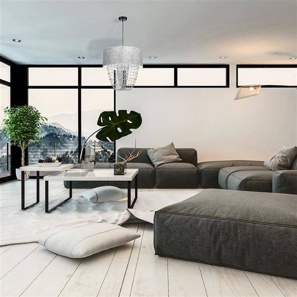 Nowoczesna lampa wisząca ALMERIA SILVER/CHROME 1xE27 MLP6437