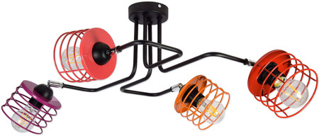 Lampa sufitowa do pokoju dziecięcego w stylu loft Edison Koszyk 4xE27 LED