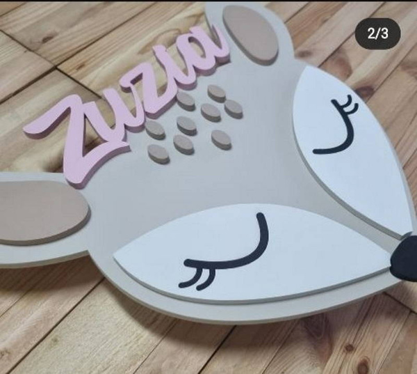 Personalizacja do lampki drewnianej napis - imię dziecka 