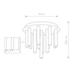 Lampa sufitowa nowoczesna rurki STALACTITE black  XIII czarny śr. 34cm