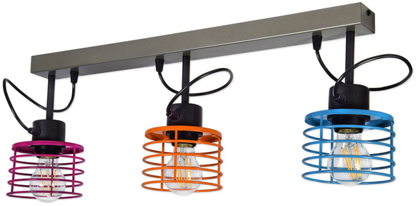 Lampa sufitowa dla chłopca i dziewczynki nowoczesna Listwa Edison Koszyk 3
