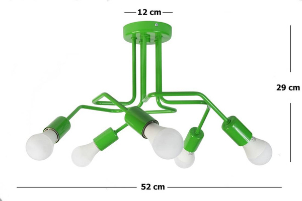 Lampa sufitowa do pokoju dziecka pomarańczowa 5-punktowa nowoczesna Vanessa 5 LED