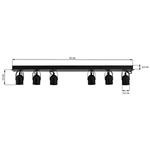 Sufitowa listwa PICO BLACK VI 92cm