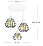 Lampa sufitowa do pokoju dziecięcego kolorowa Edison Loft 3xE27 Led 