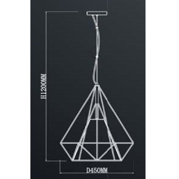 Lampa wisząca z drutu TRIANGOLO  śr.45cm