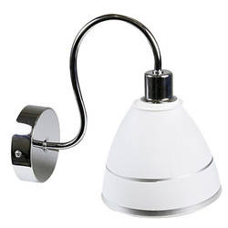 Kinkiet chromowy biały klosz z paskiem 40W E14 Elf Candellux 21-72566