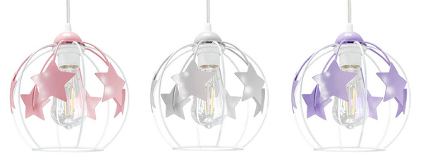 Lampa sufitowa do pokoju dziecka kolorowa Gwiazdki Kule 3xE27