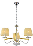 Lampa wisząca chrom / złoty nitkowy abażur 3x40W Diva Candellux 33-55057