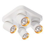 Lampa Sufitowa Andy 4xGU10 Kwadrat Biały + Złoty
