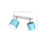 Lampa sufitowa DIXIE BLUE 2x GX53 szer. 24cm | niebieski