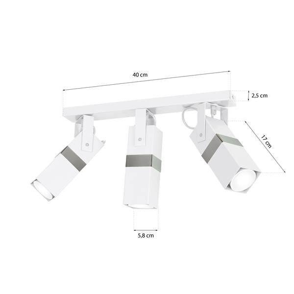 Nowoczesna lampa sufitowa VIDAR WHITE/CHROME 3xGU10 MLP6282