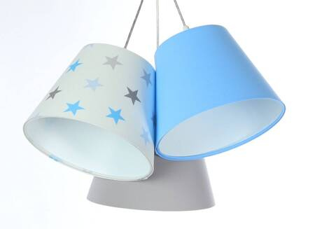 Lampa sufitowa do pokoju dziecka w gwiazdki kolorowe stożki 3xE27
